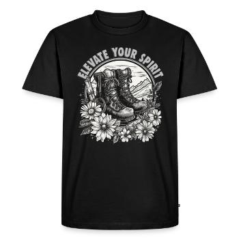 Conception de randonneurs pour les alpinistes et les grimpeurs - T-shirt Premium bio Homme - noir - Devant - Nico (187cm)