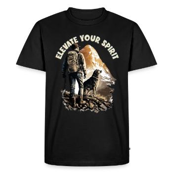 Randonneur avec design de chien pour les alpinistes - T-shirt Premium bio Homme - noir - Devant - Nico (187cm)