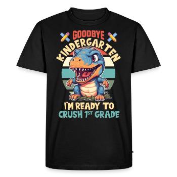 Écolier pour l’inscription à l’école Au revoir Maternelle - T-shirt Premium bio Homme - noir - Devant - Nico (187cm)