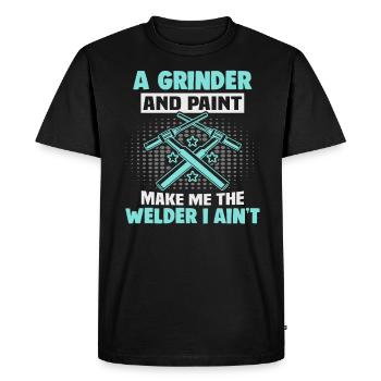 Soudeur Dire Design pour les métallurgistes - T-shirt Premium bio Homme - noir - Devant - Nico (187cm)