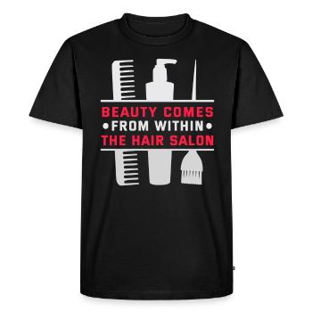 Coiffeur, , Coiffeur, Salon de coiffure - T-shirt Premium bio Homme - noir - Devant - Nico (187cm)