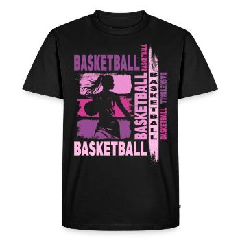 Basket-ball Femme Basketteur Joueur de basket-ball - T-shirt Premium bio Homme - noir - Devant - Nico (187cm)