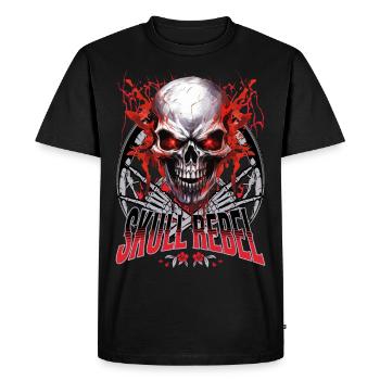 Skull Skull Skeleton Motorcycle Biker Gang - Men's Premium Organic T-Shirt - black - Front - Nico (187cm)