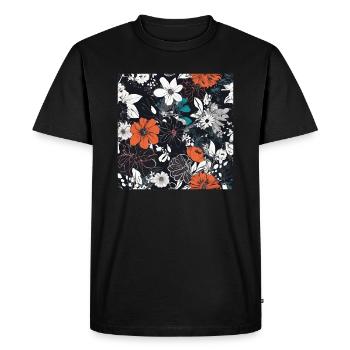 Dark Flowers - Men's Premium Organic T-Shirt - black - Front - Nico (187cm)