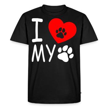 J’aime mon chien - T-shirt Premium bio Homme - noir - Devant - Nico (187cm)