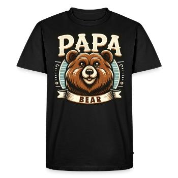Father's Day Dad Bear Dad Dad - Men's Premium Organic T-Shirt - black - Front - Nico (187cm)