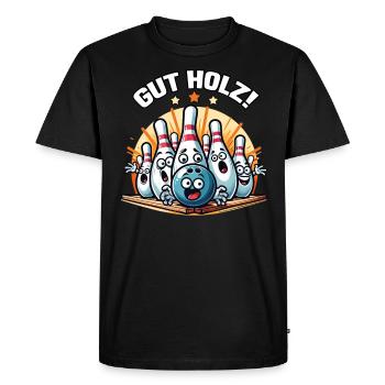 Bonne conception de club de bowling à cône en bois pour le bowling - T-shirt Premium bio Homme - noir - Devant - Nico (187cm)