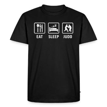 eat sleep judo - Men's Premium Organic T-Shirt - black - Front - Nico (187cm)