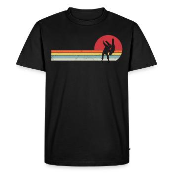 Retro Judo - Men's Premium Organic T-Shirt - black - Front - Nico (187cm)