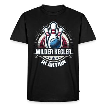 Quilleur sauvage en action Kegel Kegelverein Design - T-shirt Premium bio Homme - noir - Devant - Nico (187cm)