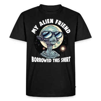 SciFi and Extraterrestrial Aliens and UFO Fan - Men's Premium Organic T-Shirt - black - Front - Nico (187cm)