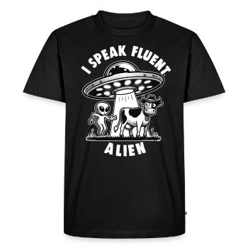 SciFi and Extraterrestrial Aliens and UFO Fan - Men's Premium Organic T-Shirt - black - Front - Nico (187cm)