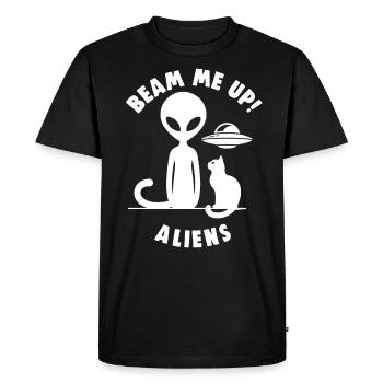 SciFi and Extraterrestrial Aliens and UFO Fan - Men's Premium Organic T-Shirt - black - Front - Nico (187cm)