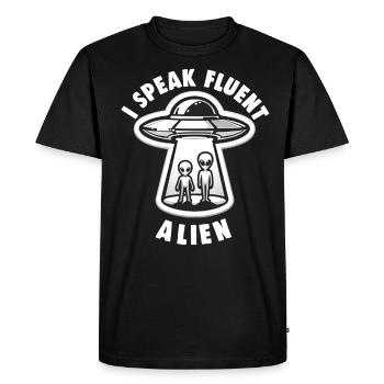 SciFi and Extraterrestrial Aliens and UFO Fan - Men's Premium Organic T-Shirt - black - Front - Nico (187cm)