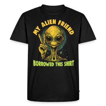 SciFi and Extraterrestrial Aliens and UFO Fan - Men's Premium Organic T-Shirt - black - Front - Nico (187cm)