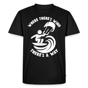 Kitesurfing Where there's wind there's a way - Men's Premium Organic T-Shirt - black - Front - Nico (187cm)