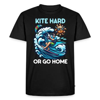 Kitesurfing Kite hard or go home - Men's Premium Organic T-Shirt - black - Front - Nico (187cm)