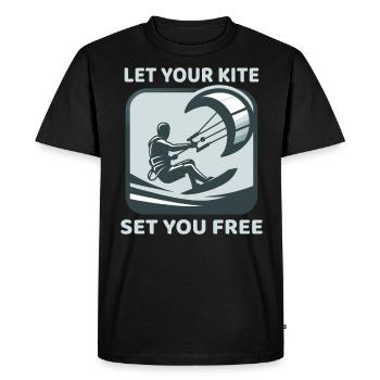 Kitesurf Laissez votre cerf-volant vous libérer Kitesurfeur - T-shirt Premium bio Homme - noir - Devant - Nico (187cm)