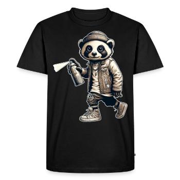 Panda Graffiti Spray Can Street Art - Men's Premium Organic T-Shirt - black - Front - Nico (187cm)