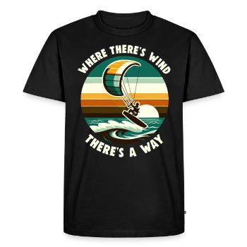 Kitesurfing Ride with the wind Kitesurfer - Men's Premium Organic T-Shirt - black - Front - Nico (187cm)