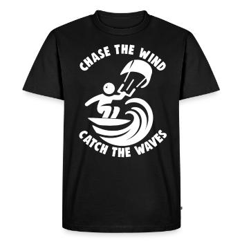Kitesurfing Chase the wind catch the waves - Men's Premium Organic T-Shirt - black - Front - Nico (187cm)