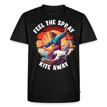 Kitesurfing Jesus Feel the spray kite away - Men's Premium Organic T-Shirt - black - Front - Nico (187cm)