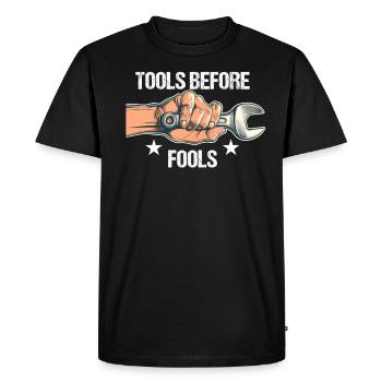 Bricoleur Papa Outils Avant les Fous Bricoleurs - T-shirt Premium bio Homme - noir - Devant - Nico (187cm)