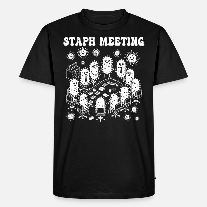 Staphylocoque rencontre microbiologie microbiologiste bactéries - T-shirt Premium bio Homme - noir
