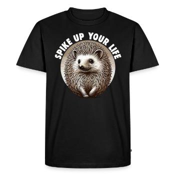 Cute Hedgehog Lover Funny Hedgehog Cute Hedgehog - Men's Premium Organic T-Shirt - black - Front - Nico (187cm)