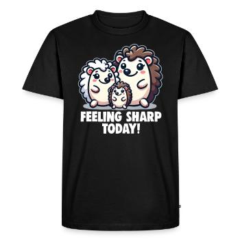 Cute Hedgehog Lover Funny Hedgehog Cute Hedgehog - Men's Premium Organic T-Shirt - black - Front - Nico (187cm)