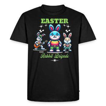 Brigade des lapins de Pâques - Brigade des lapins de Pâques - T-shirt Premium bio Homme - noir - Devant - Nico (187cm)