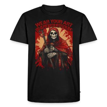 Studio de tatouage Artiste tatoueur Idées de tatouage - T-shirt Premium bio Homme - noir - Devant - Nico (187cm)