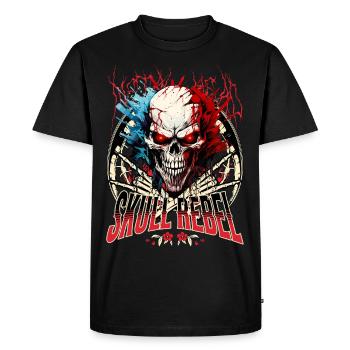Skull Skull Skeleton Motorcycle Biker Gang - Men's Premium Organic T-Shirt - black - Front - Nico (187cm)