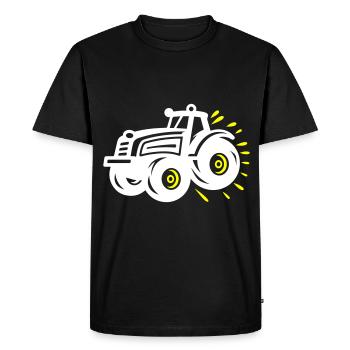 Tracteur Agriculteur Silhouette Agriculteur - T-shirt Premium bio Homme - noir - Devant - Nico (187cm)