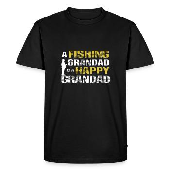Un grand-père qui pêche est un grand-père heureux - T-shirt Premium bio Homme - noir - Devant - Nico (187cm)