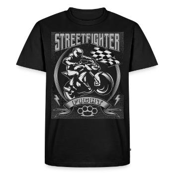 Streetfighter Motorrad Scene Custom - Männer Premium Bio T-Shirt - Schwarz - Vorne - Nico (187cm)
