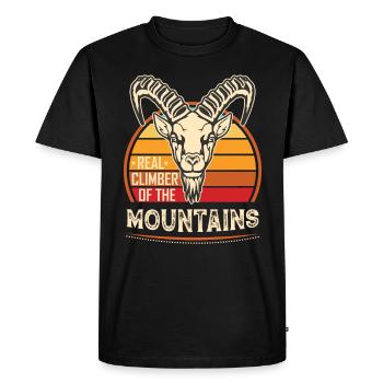 Capricorne Climber Goat Mountains - T-shirt Premium bio Homme - noir - Devant - Nico (187cm)