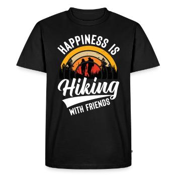 Randonnée entre amis Sentier de randonnée en montagne - T-shirt Premium bio Homme - noir - Devant - Nico (187cm)