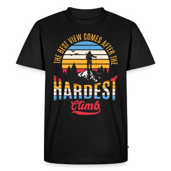 Randonneur Alpiniste Montagnes d’escalade - T-shirt Premium bio Homme - noir - Devant - Nico (187cm)