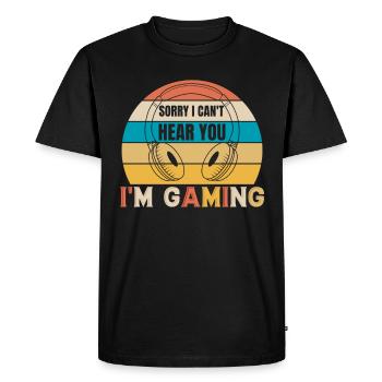 In gaming - Gamer Design retro - Men's Premium Organic T-Shirt - black - Front - Nico (187cm)