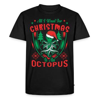 Calmar de poulpe de poulpe de Noël - T-shirt Premium bio Homme - noir - Devant - Nico (187cm)