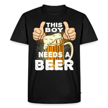 Bière Buveurs de bière Jeune brasserie - T-shirt Premium bio Homme - noir - Devant - Nico (187cm)