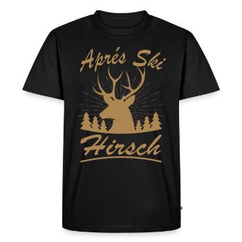 Aprés Ski Hirsch Sports d’hiver Ski - T-shirt Premium bio Homme - noir - Devant - Nico (187cm)