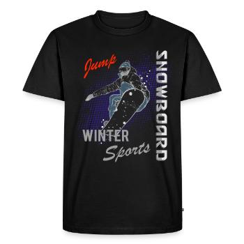 Snowboard Sports d’hiver Snowboarder Hiver - T-shirt Premium bio Homme - noir - Devant - Nico (187cm)