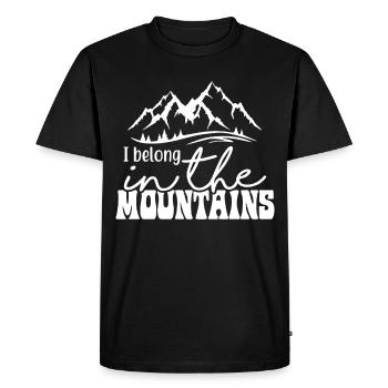 J’appartiens à la montagne - Berge wandern - T-shirt Premium bio Homme - noir - Devant - Nico (187cm)