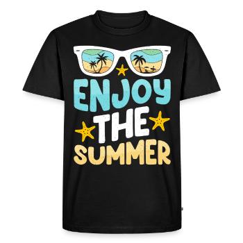 Profitez de l’été - Summer Sun Beach Sea - T-shirt Premium bio Homme - noir - Devant - Nico (187cm)