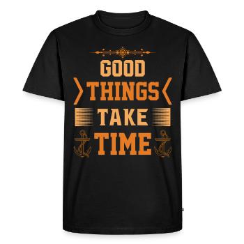 Les bonnes choses prennent du temps - Gut Ding hat Weile - T-shirt Premium bio Homme - noir - Devant - Nico (187cm)