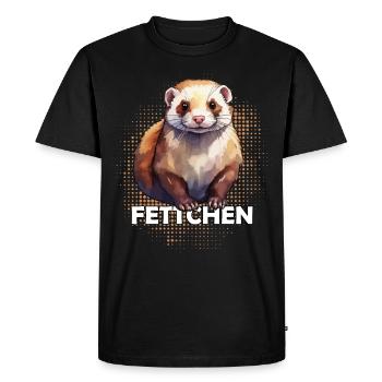 Fettchen Frettchen Tiere dick fett vollgefressen - Männer Premium Bio T-Shirt - Schwarz - Vorne - Nico (187cm)