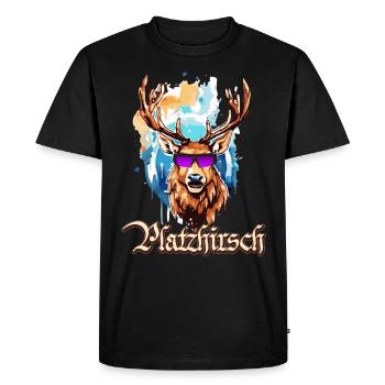 Platzhirsch JGA Tracht Lederhosn Bois errants - T-shirt Premium bio Homme - noir - Devant - Nico (187cm)