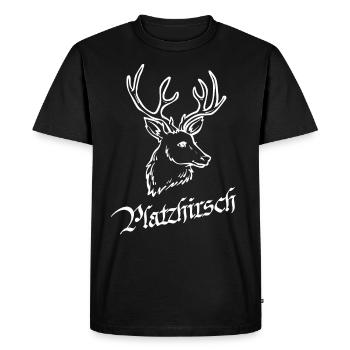 Platzhirsch JGA Tracht Lederhosn Wandering Antlers - Men's Premium Organic T-Shirt - black - Front - Nico (187cm)